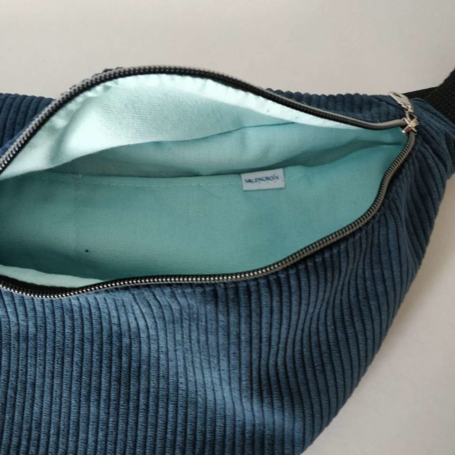 Sac banane XXL velours marine