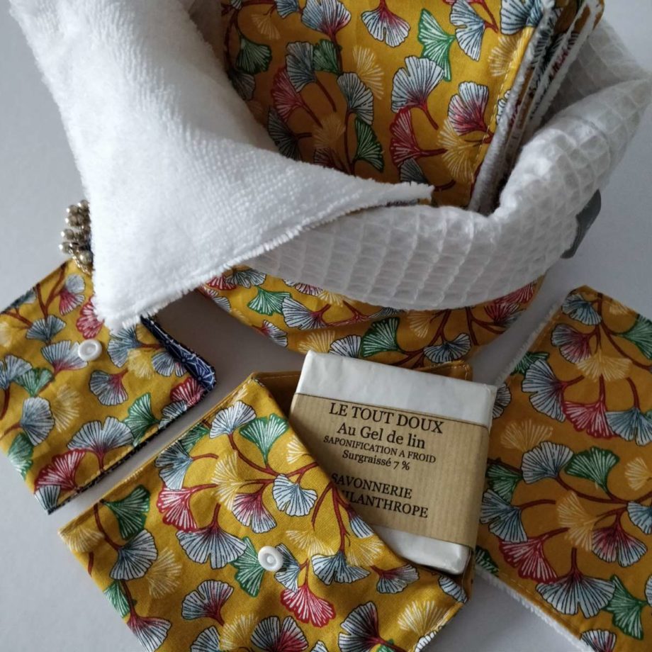 Ensemble panière lingettes savon pochettes