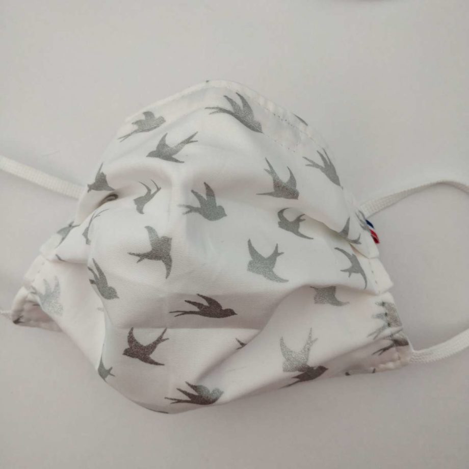 Masque barrière adulte hypoallergénique FEMME avec pince-nez