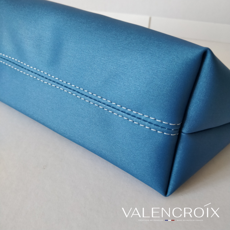 Trousse zippée grande taille bleue